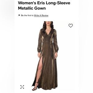 Dress the Population long sleeve metallic gown